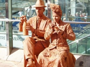 Oct 29, the clay people at Plaça Major