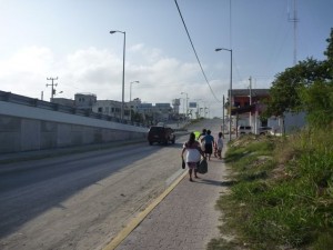 Walking into the pueblo