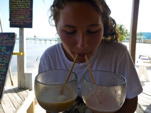 February 5: Luckily Hannah was feeling better by lunch time.